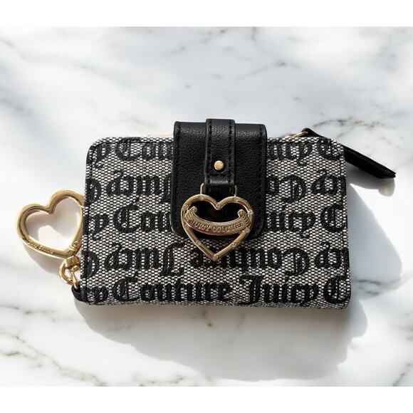Juicy Couture Handbags - Juicy Couture ~Balck Simply Perfect Tab Card Wallet - Angel Faux Patent Leather